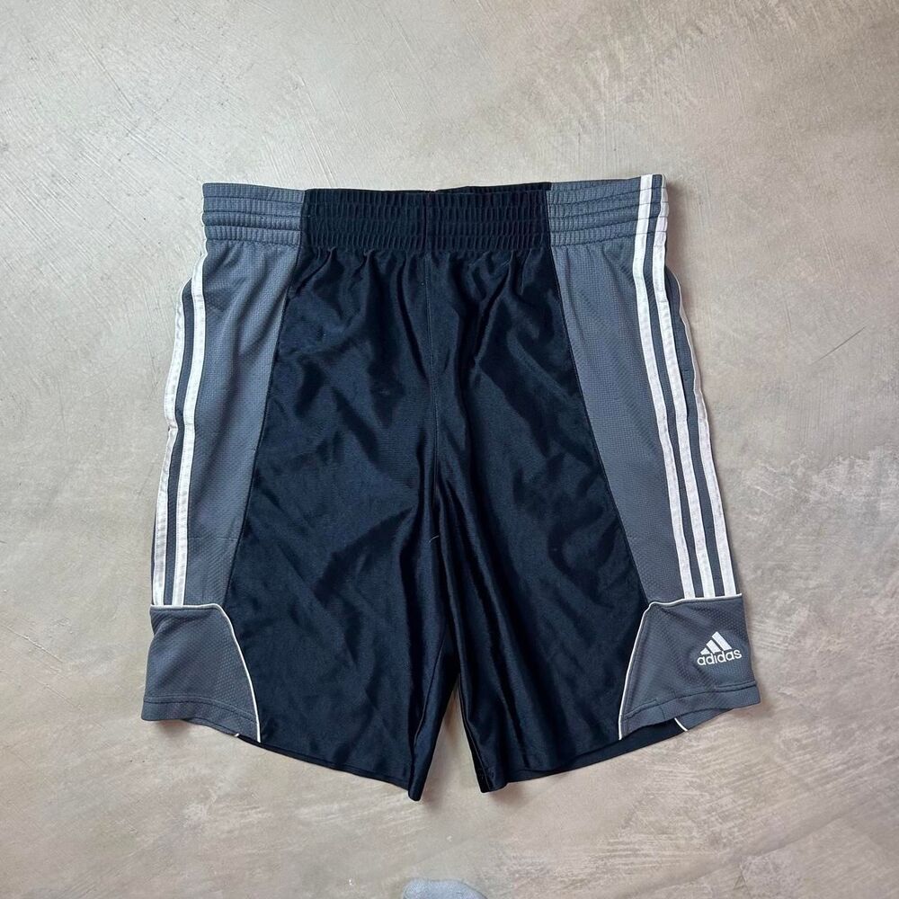 Adidas Men's Black and Grey Shorts